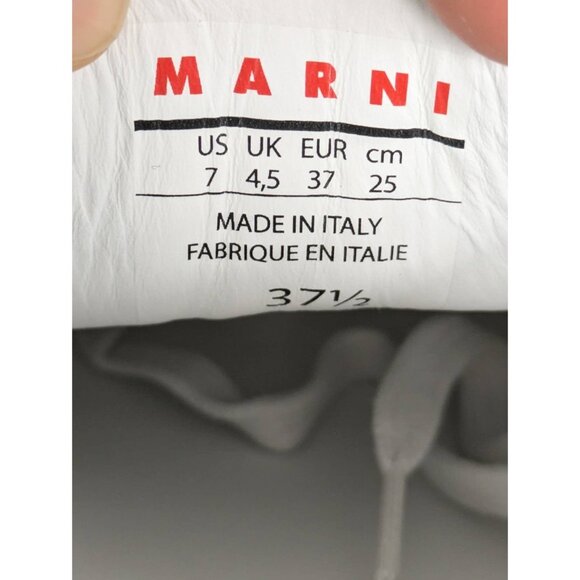 Marni Dada Bumper Low-Top Calfskin Sneakers White/Light Blue US07 SNZW015201 - Picture 8 of 11